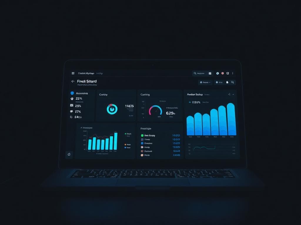 Dark analytics dashboard for a fintech treasury platform